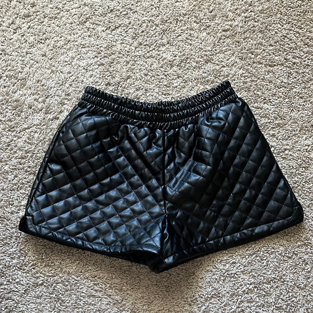 Forever 21 Black Leather Shorts